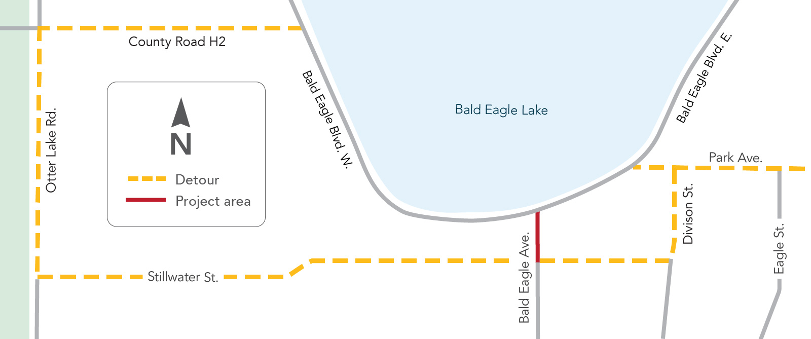 Bald Eagle Boulevard detour map