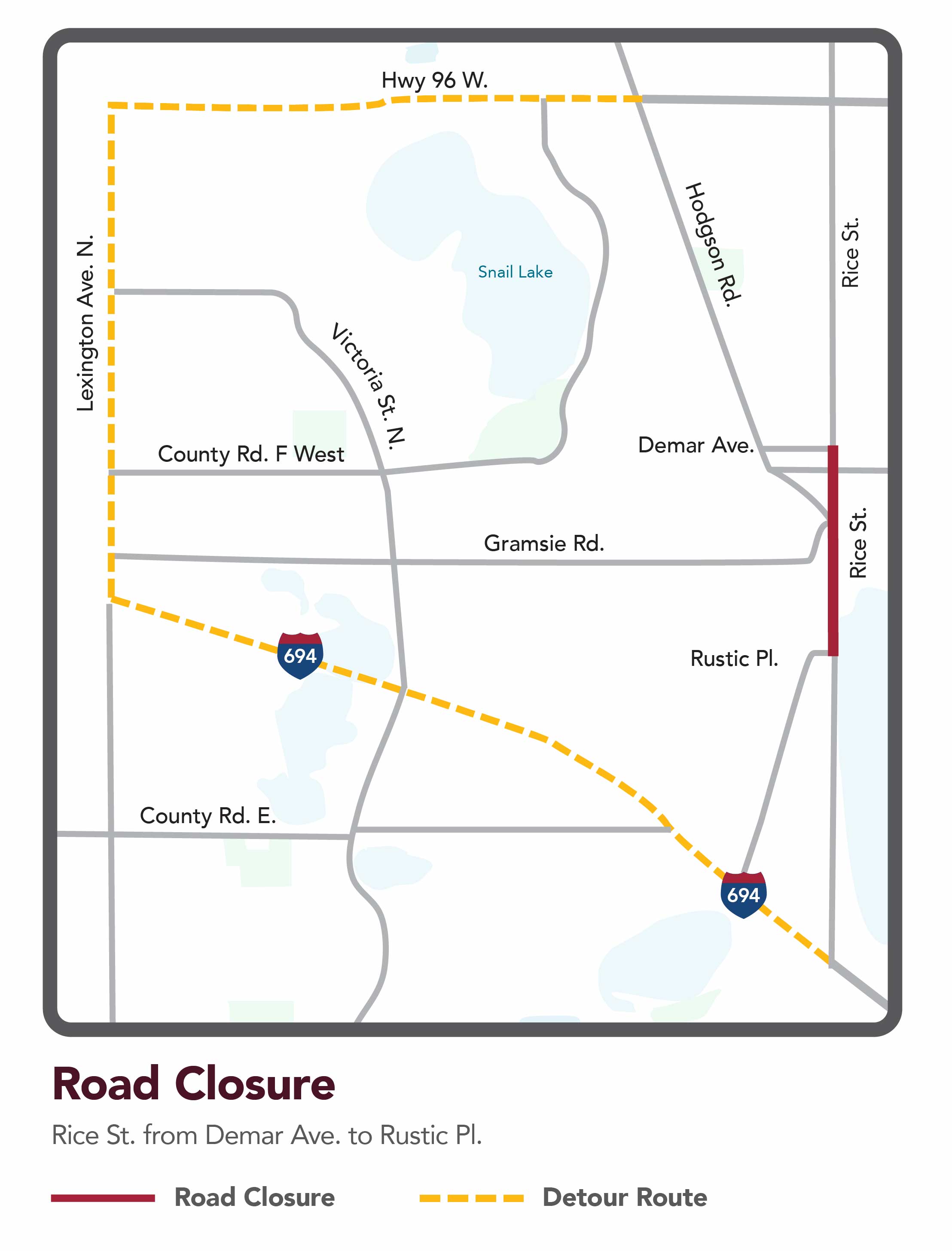 Hodgson road detour and road closure map