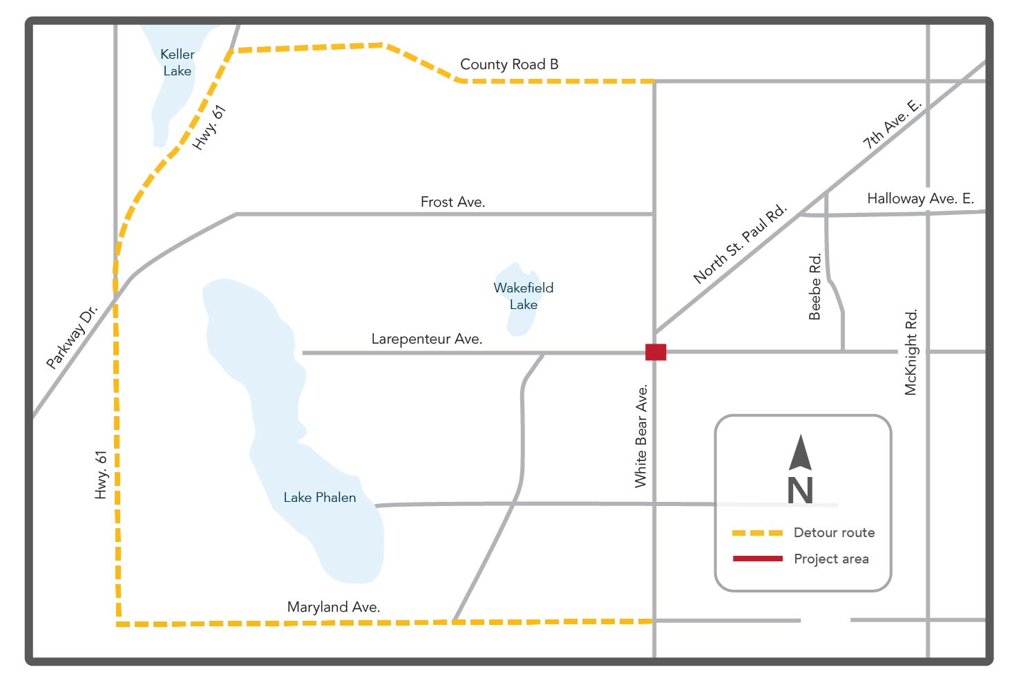 White Bear Avenue project map